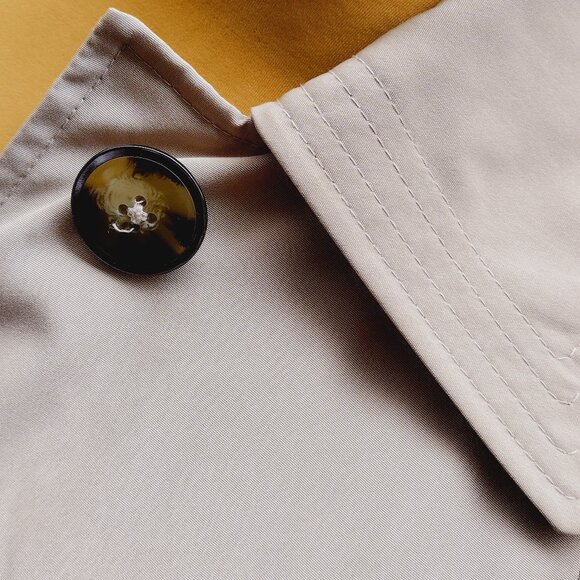 London Fog Lined Khaki Trench Coat, Size XS - Picture 7 of 10